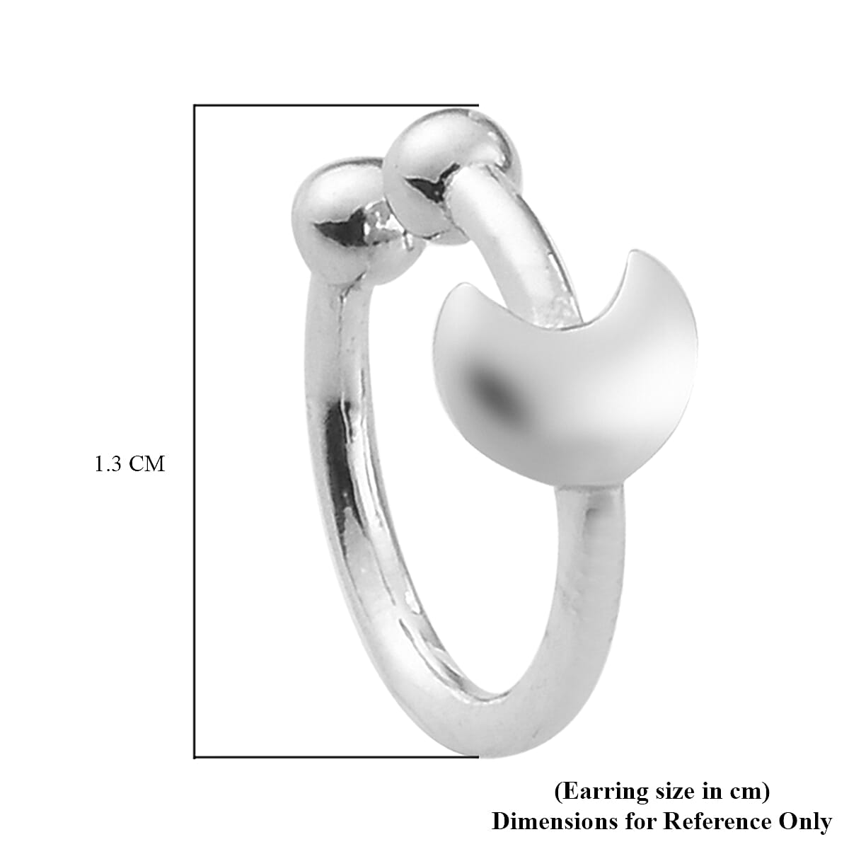 Sundays Child - Platinum Overlay Sterling Silver Crescent Moon Clip Earrings