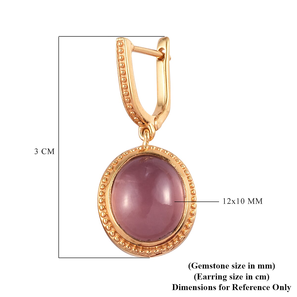 Sundays Child Rose Quartz and Orange Jasper Drop Earrings (with Claps) in 14K Gold Overlay Sterling Silver 18.50 Ct.