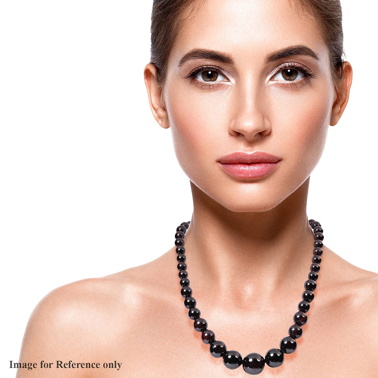 Natural Red Garnet Necklace (Size - 20) in Rhodium Overlay Sterling Silver 774.500 Ct.