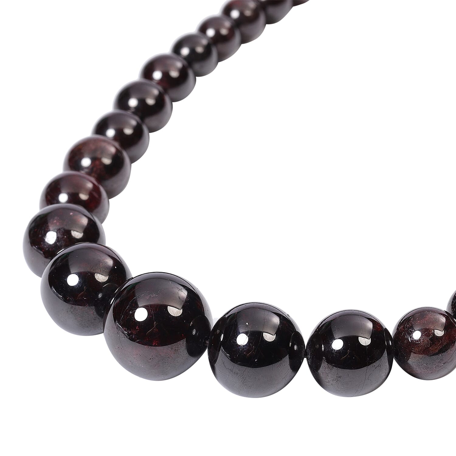 Natural Red Garnet Necklace (Size - 20) in Rhodium Overlay Sterling Silver 774.500 Ct.