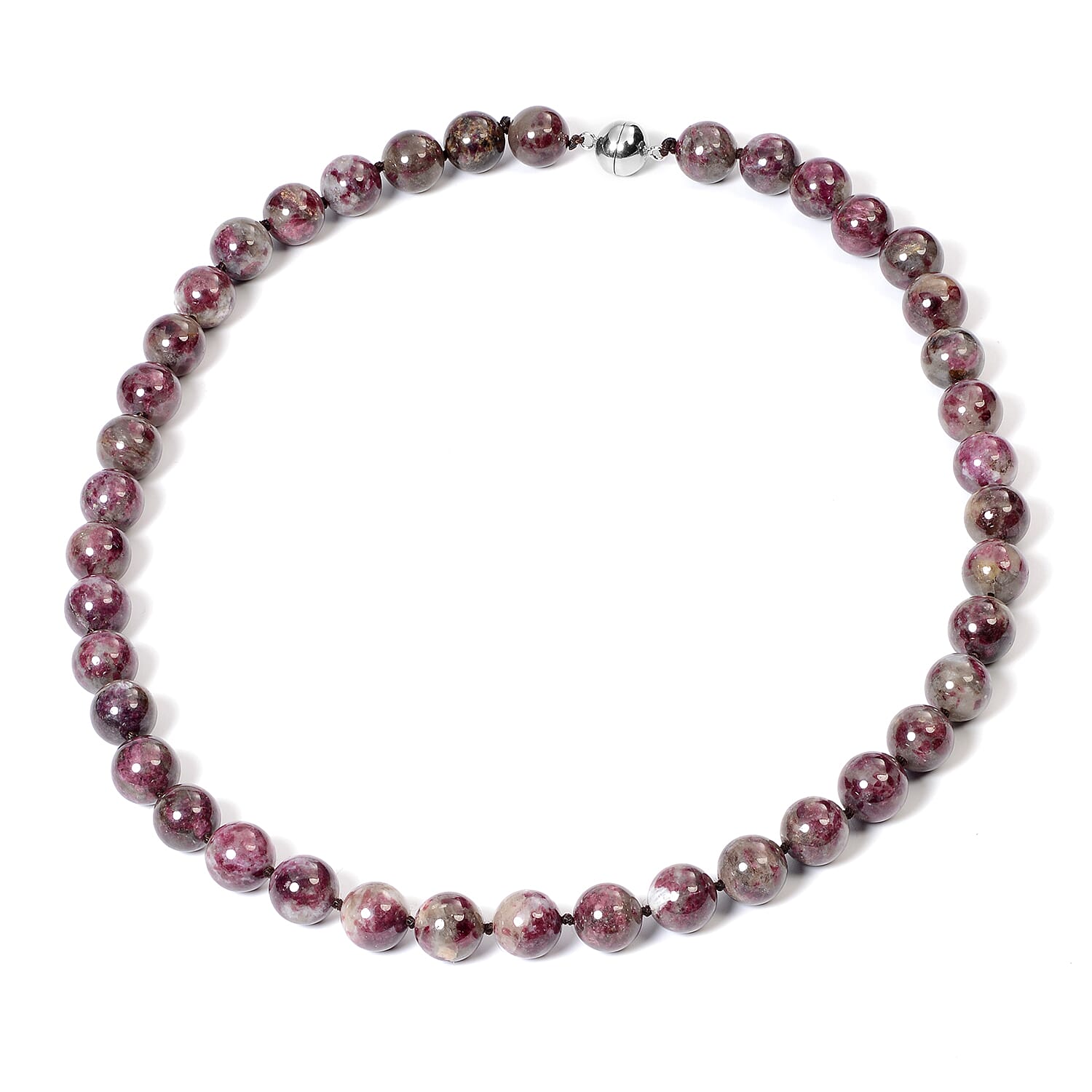 Very Rare Find- Pink Tourmaline Necklace (Size - 20) with Magnetic Lock in  Sterling Silver 347 Ct.