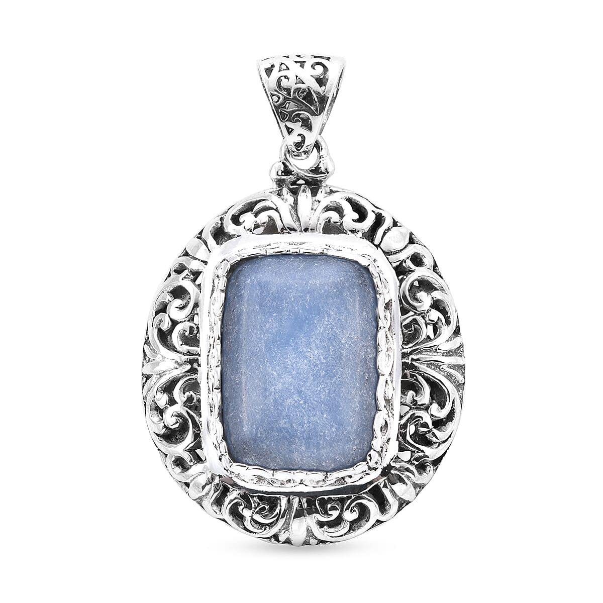 Royal Bali Collection - Blue Opal Pendant in Sterling Silver 28.52 Ct, Silver Wt 16.67 Gms