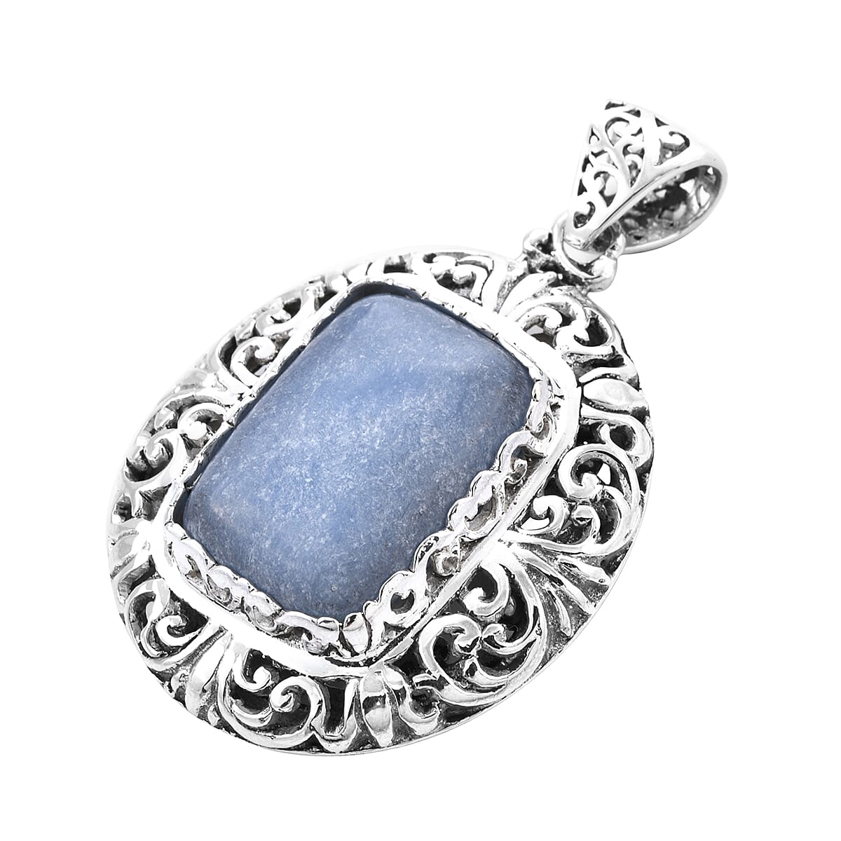 Royal Bali Collection - Blue Opal Pendant in Sterling Silver 28.52 Ct, Silver Wt 16.67 Gms
