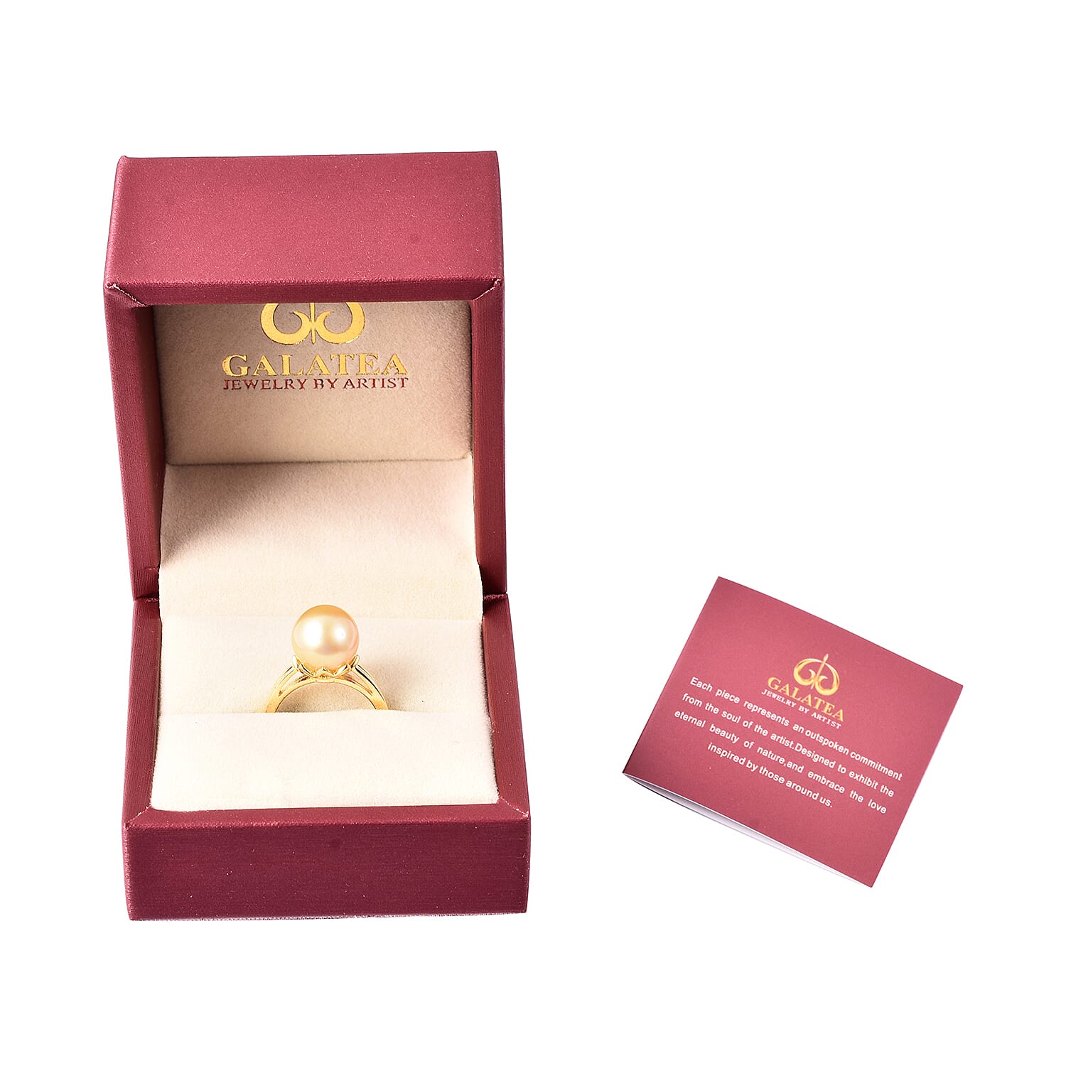 Galatea Pearl - Golden South Sea Momento Talking Pearl Ring in Yellow Gold Overlay Sterling Silver Galatea Pearl - Golden South Sea Momento Talking Pearl Ring in Yellow Gold Overlay Sterling Silver