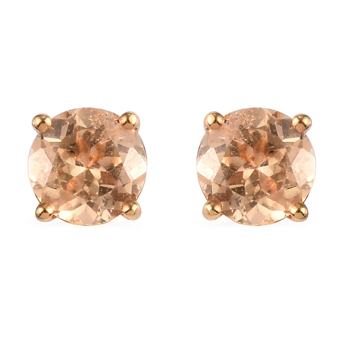 Imperial Garnet Stud Earrings (with Push Back) in 14K Gold Overlay Sterling Silver 2.00 Ct.