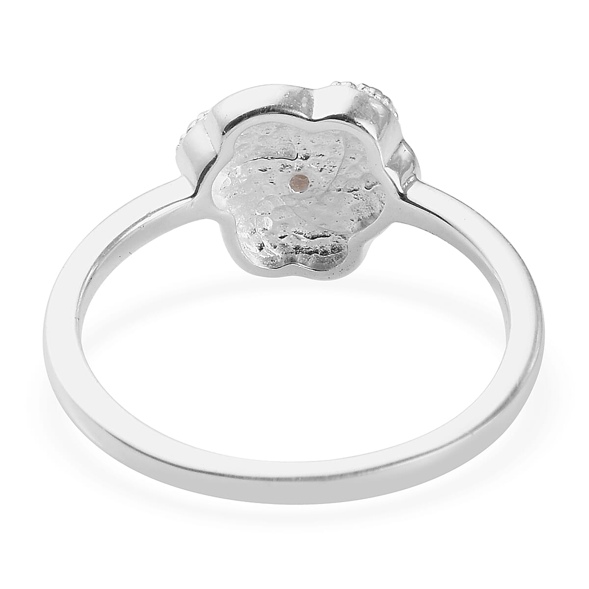 Yellow Diamond Swirl Design Ring in Sterling Silver