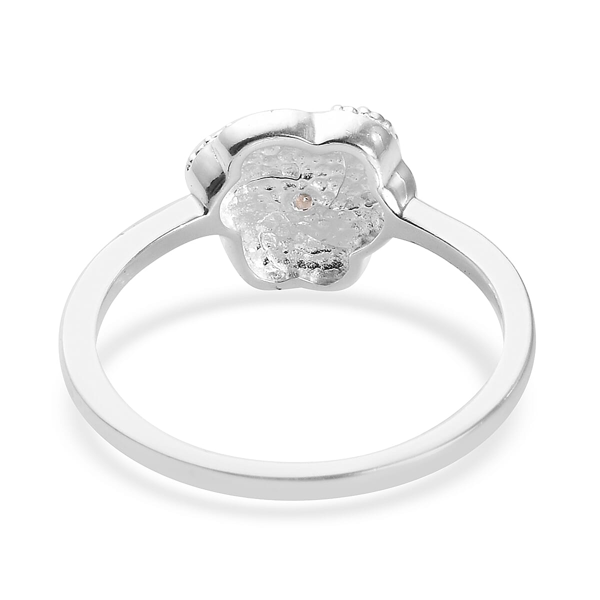 Green Diamond Swirl Design Ring in Sterling Silver