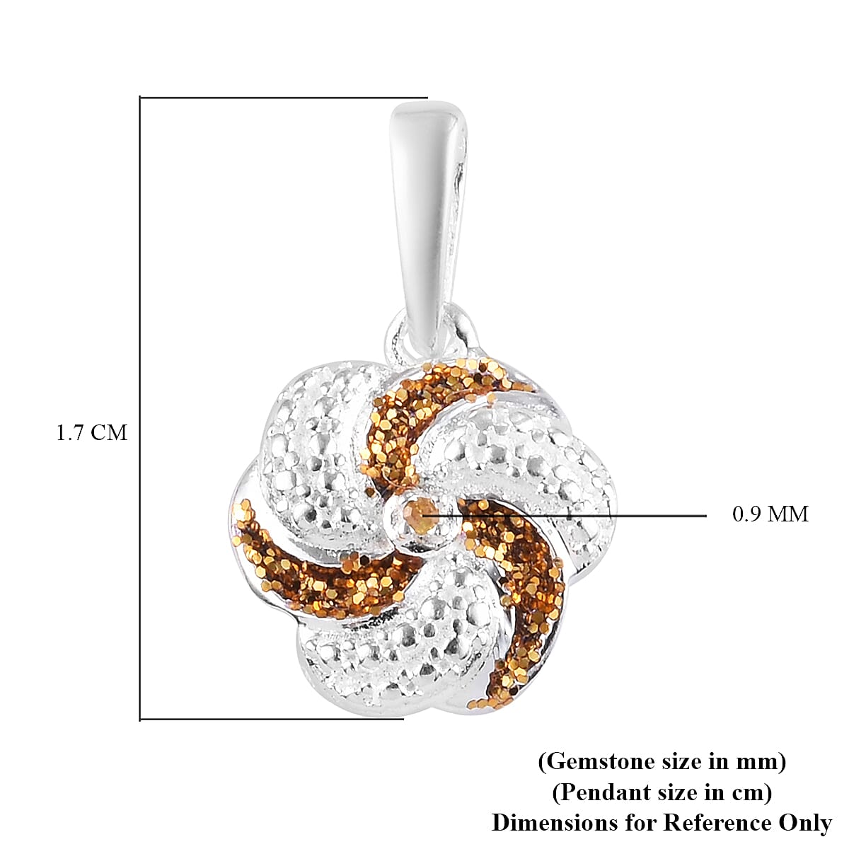 Yellow Diamond Swirl Design Pendant in Sterling Silver