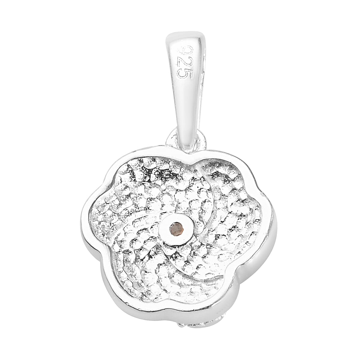 Blue Diamond Swirl Design Pendant in Sterling Silver