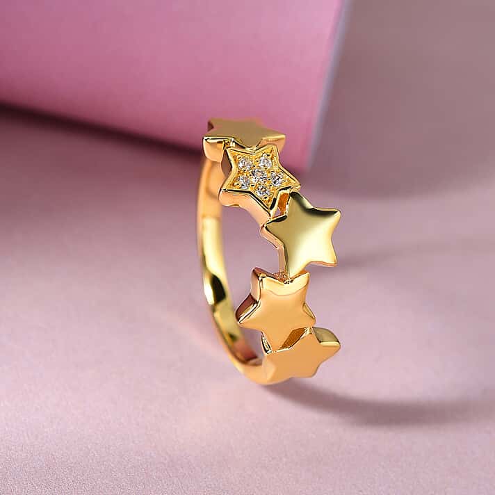 RACHEL GALLEY Natural Cambodian Zircon Ring in Yellow Gold Overlay Sterling Silver