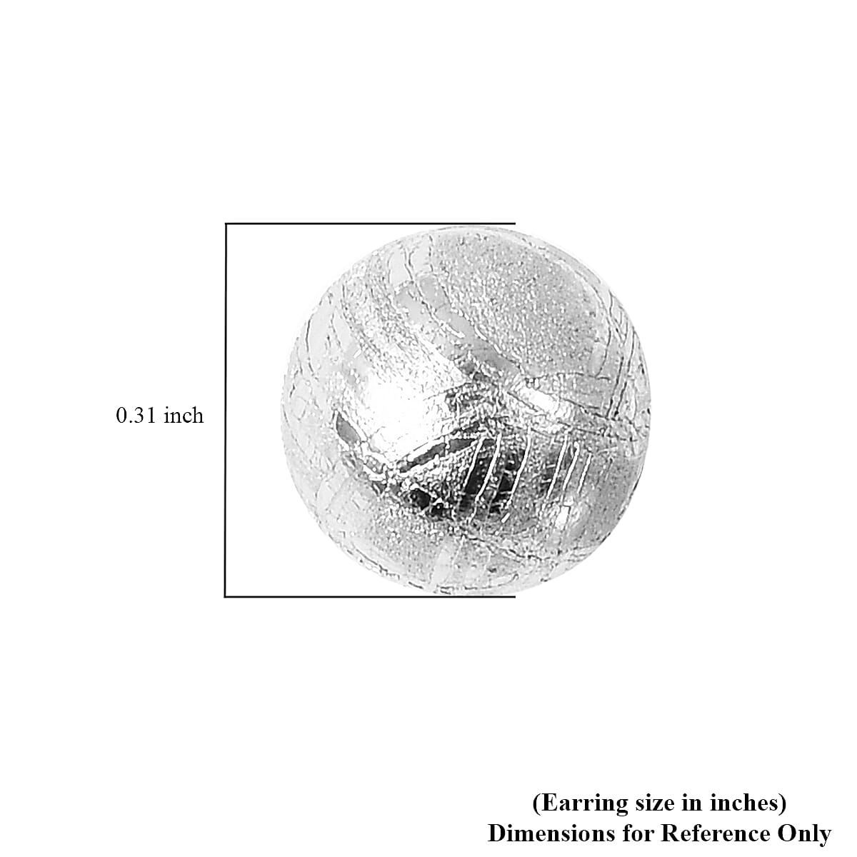 Meteorite Stud Earrings (with Push Back) in Rhodium Overlay Sterling Silver 8.50 Ct.