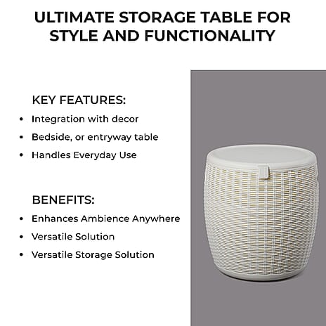 Weatherproof Ice Bucket in White (Size- 43x39x34 cm)