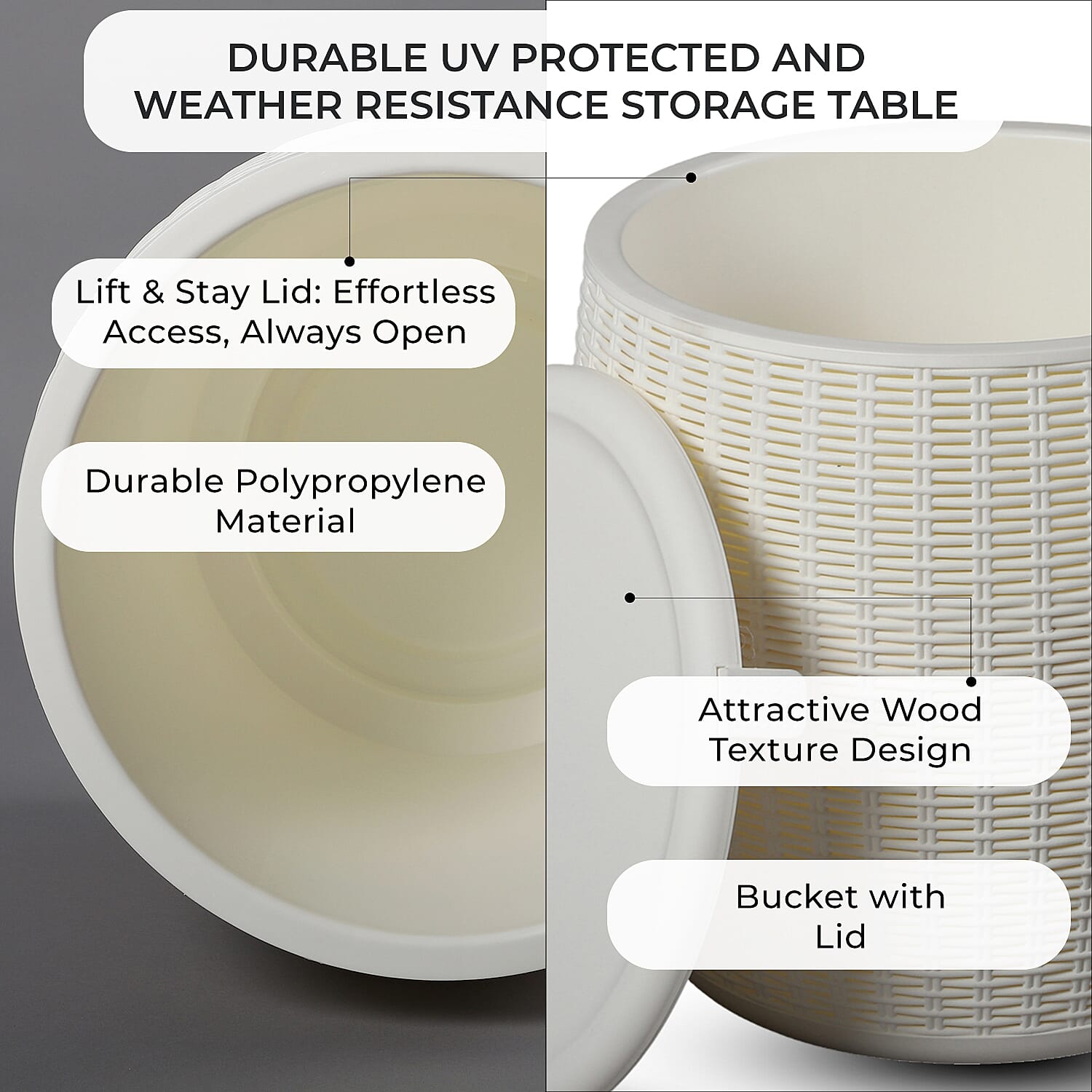 Weatherproof Bucket in White