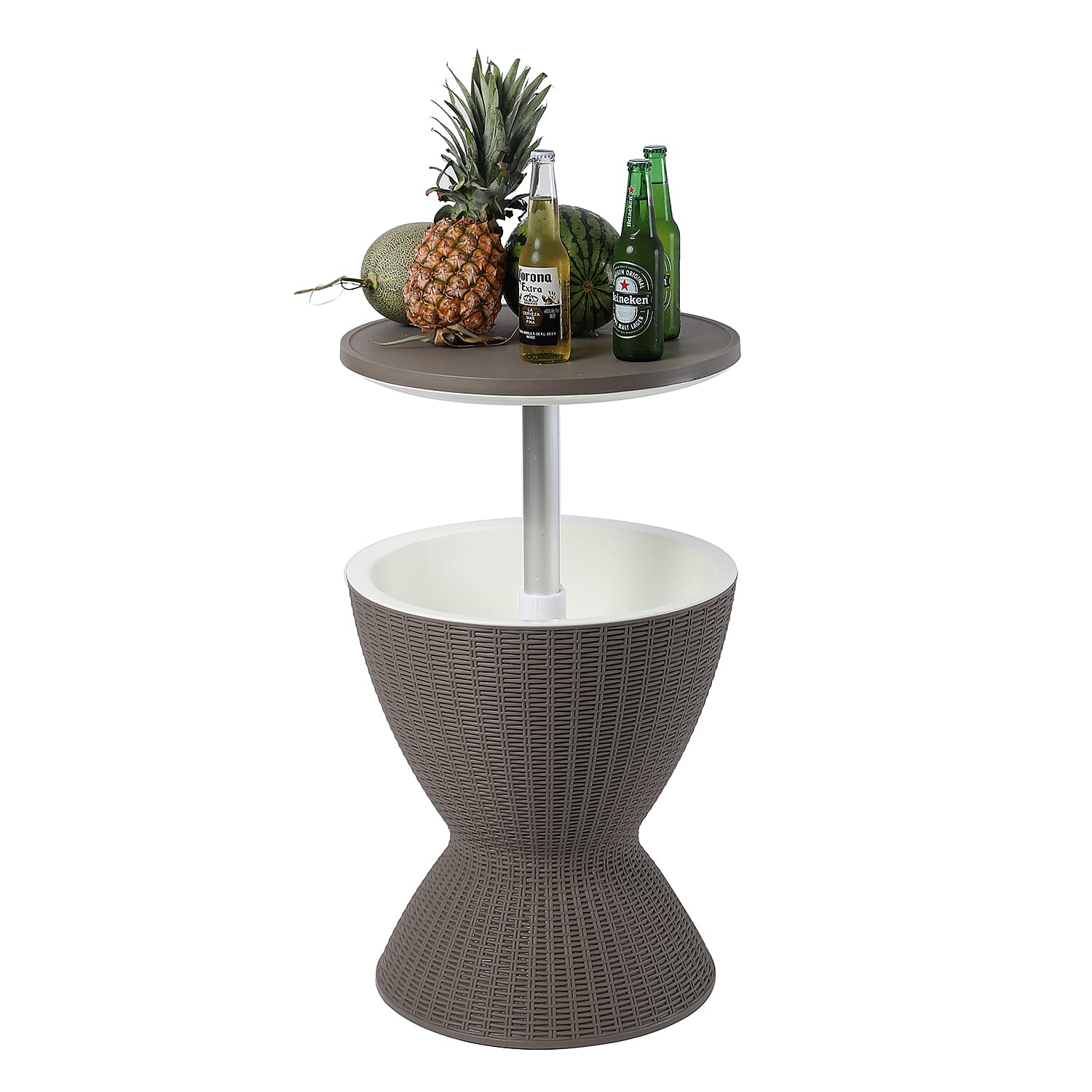 3-in-1 Belle Cool Bar with Colour Changing Light in Taupe Colour (Size-48x48x57 Cm)