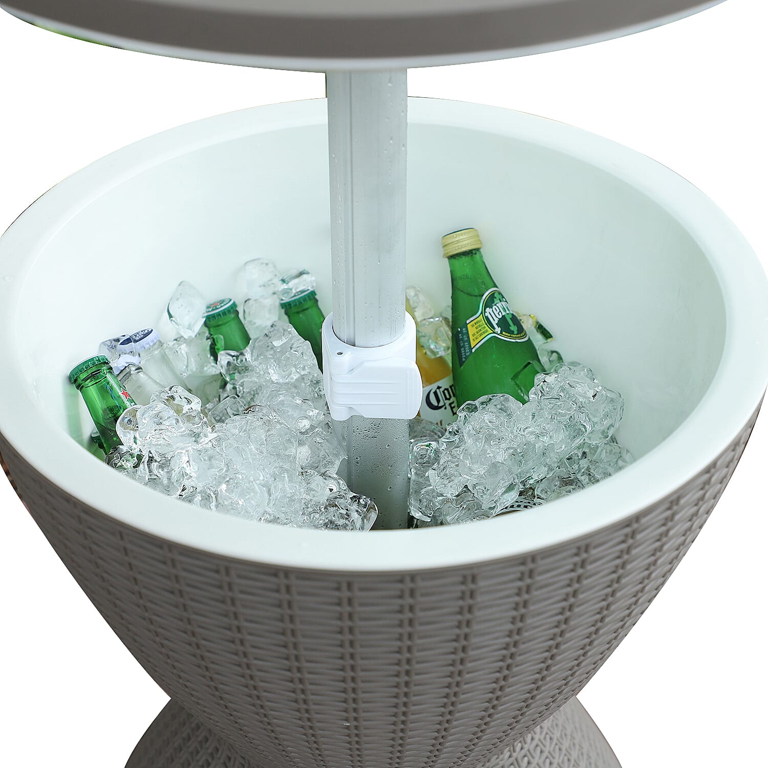 3-in-1 Belle Cool Bar with Colour Changing Light in Taupe Colour (Size-48x48x57 Cm)