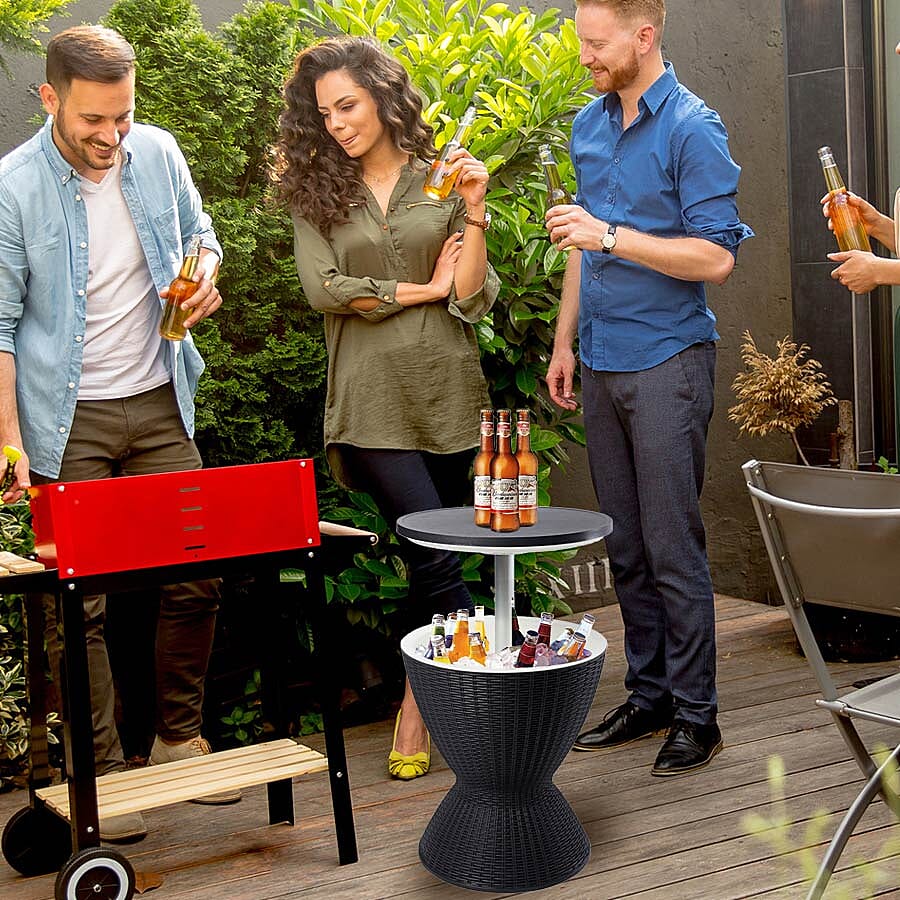 3-in-1 Belle Cool Bar with Colour Changing Light in Black (Size:48x48x57Cm)