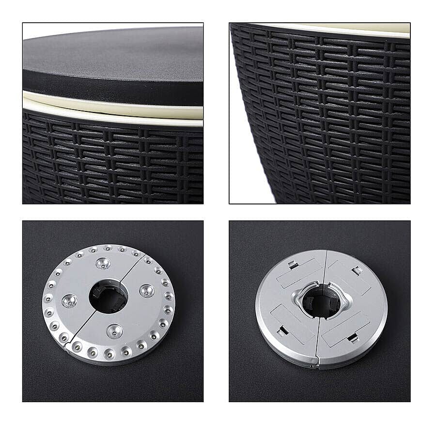 3-in-1 Belle Cool Bar with Colour Changing Light in Black (Size:48x48x57Cm)