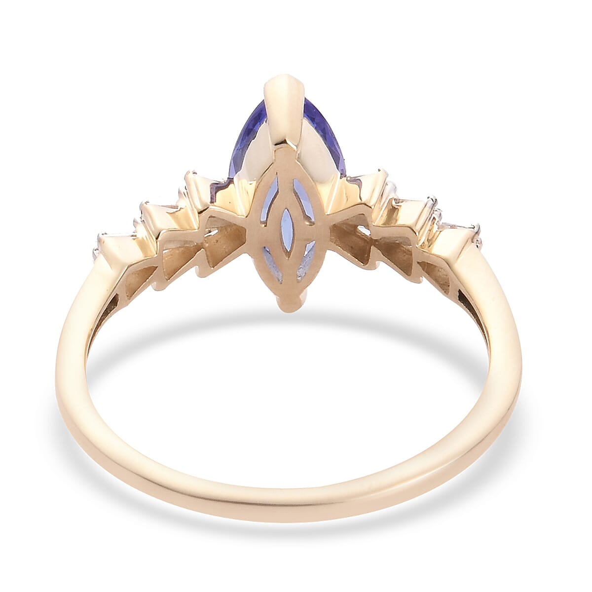 9K Yellow Gold Tanzanite and Diamond Ring 1.16 Ct.