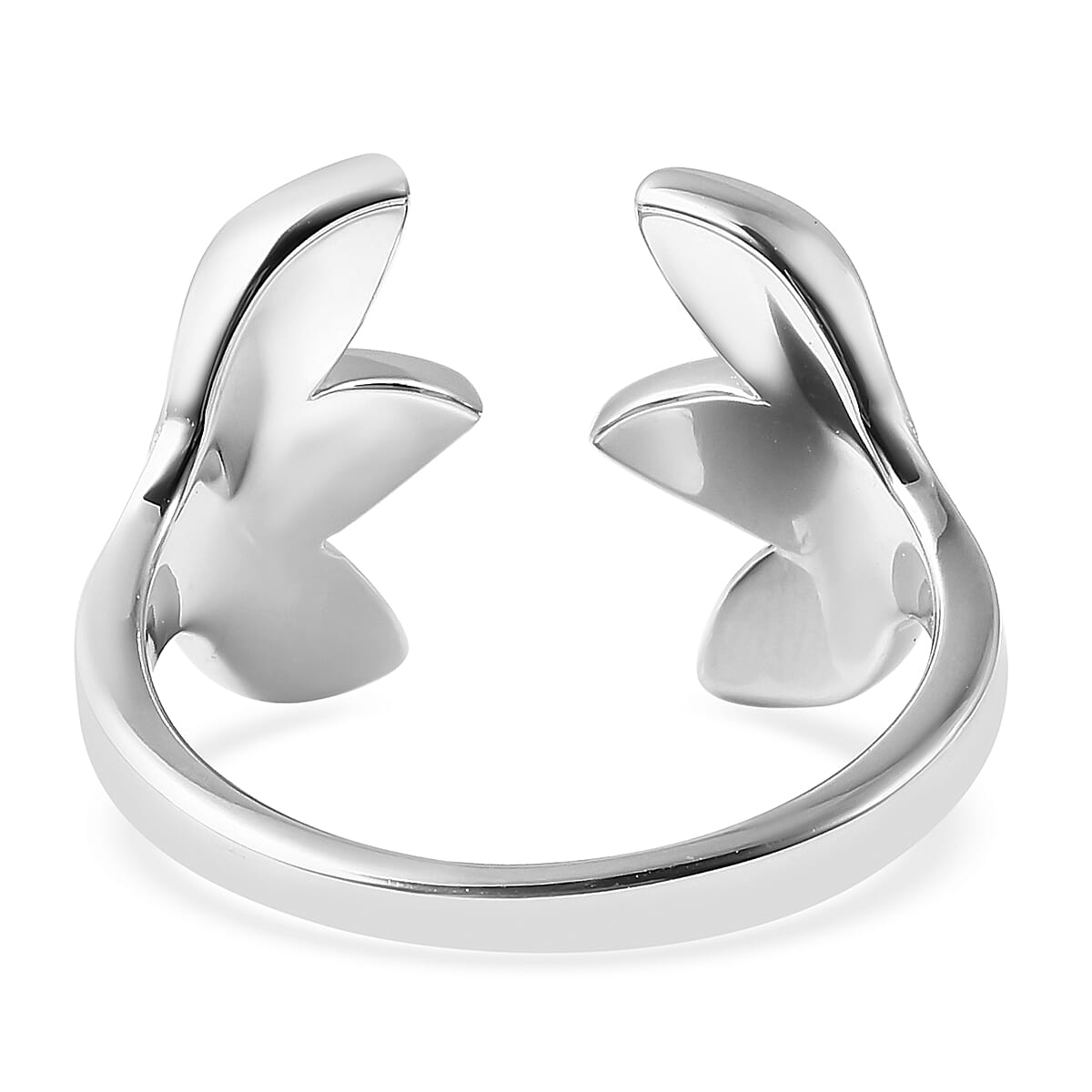 RACHEL GALLEY Sandblast Collection - Rhodium Overlay Sterling Silver Three-Leaf Design Ring