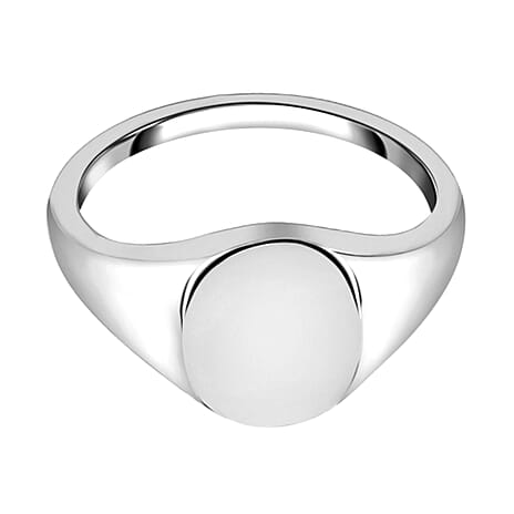 Platinum Overlay Sterling Silver Signet Ring
