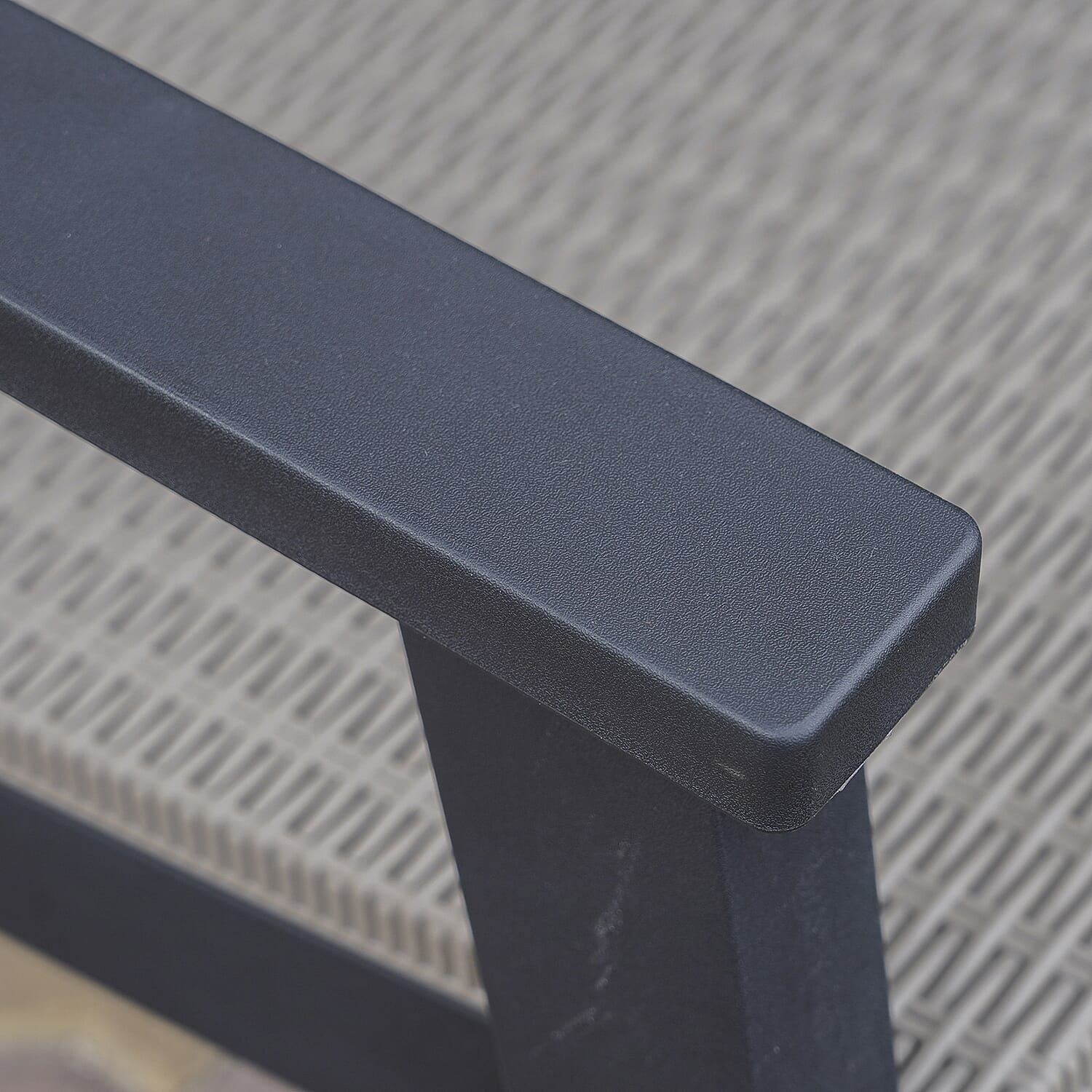 4 Piece Set - Durable Outdoor Rattan Sofa Set (Includes one Loveseat, Two Armchairs and Coffee Table) - Black & Khaki