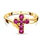 African Ruby Cross Ring in Sterling Silver