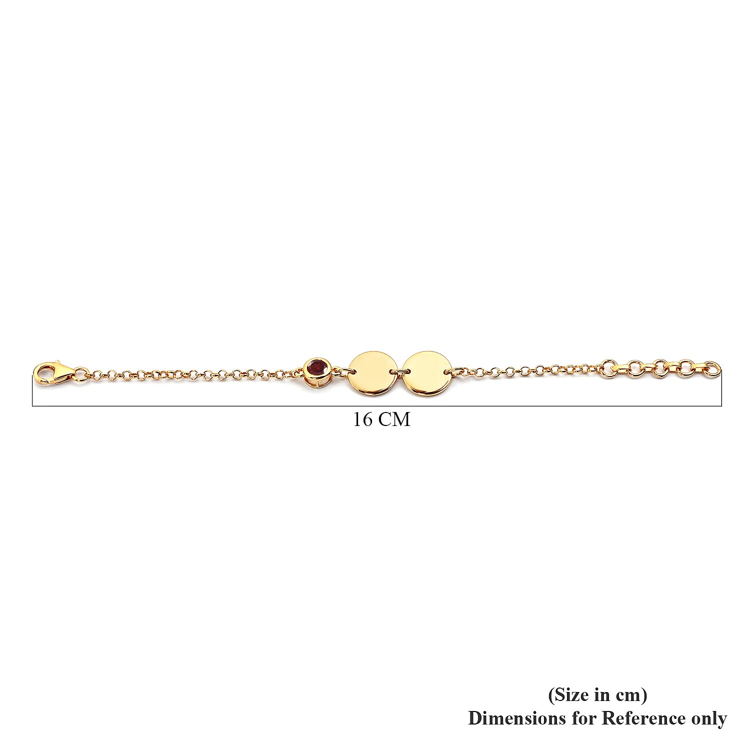 Mozambique Garnet Bracelet (Size 6 with Extender) in 14K Gold Overlay Sterling Silver