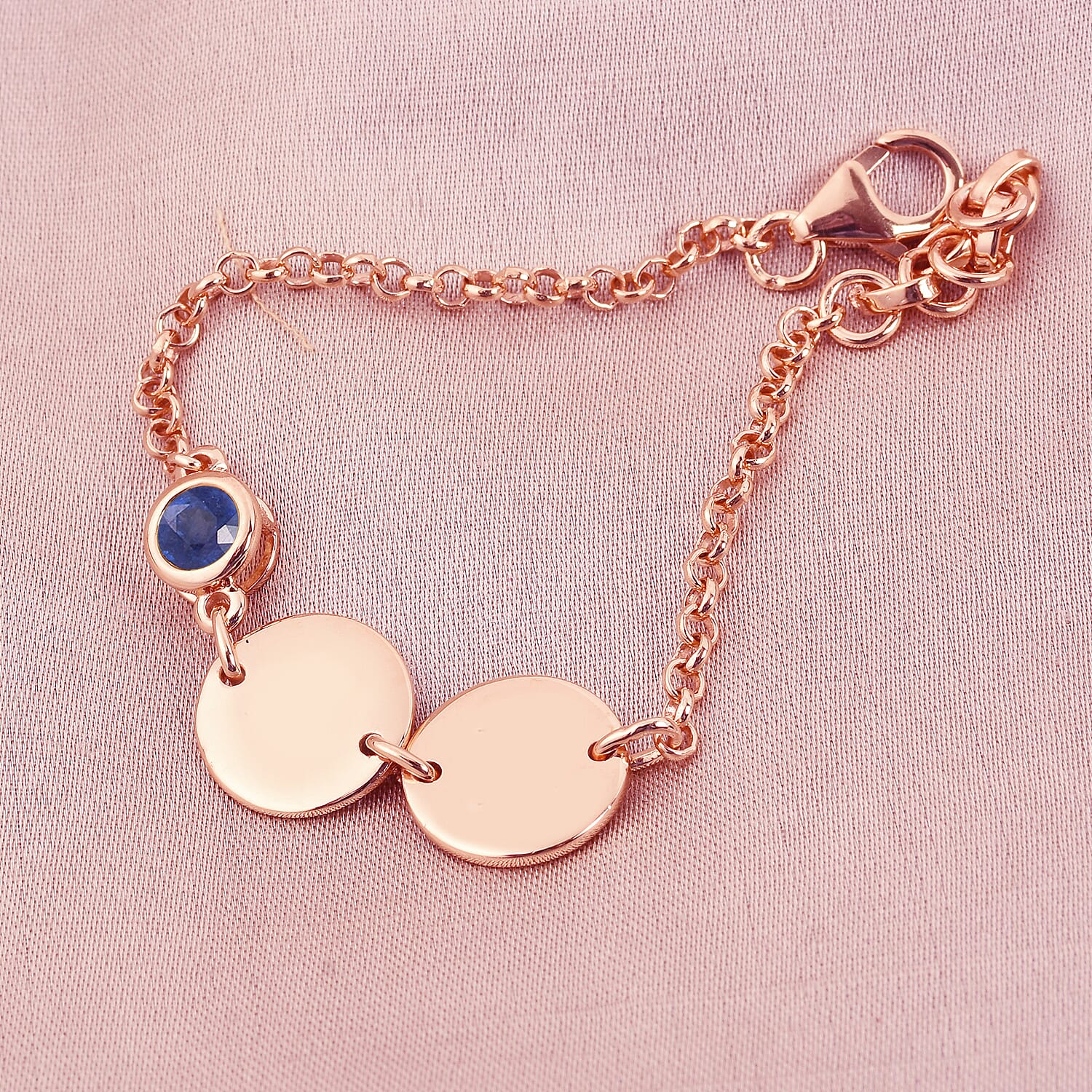 Masoala Sapphire (FF) Bracelet (Size 6 with Extender) in Rose Gold Overlay Sterling Silver