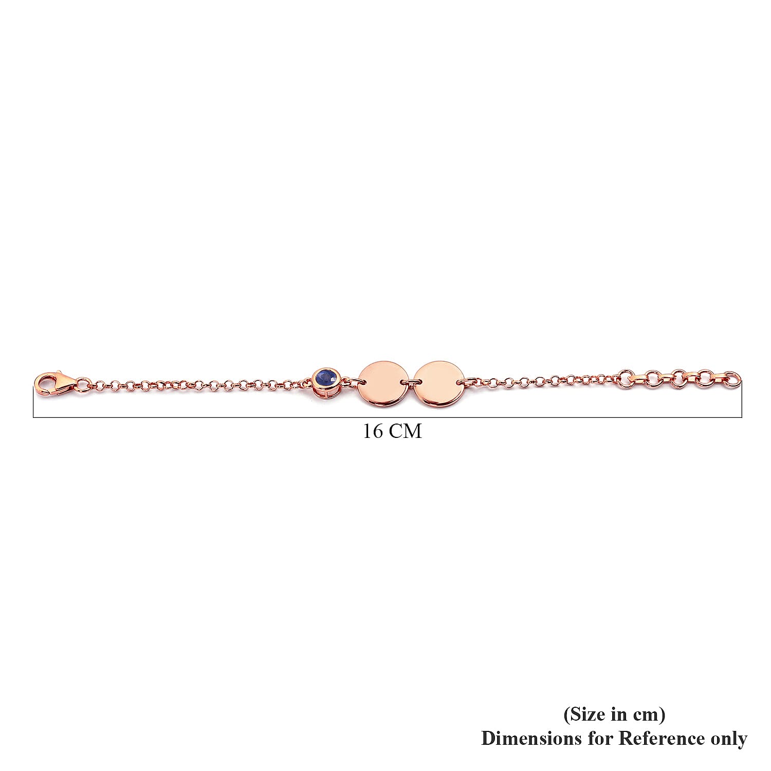 Masoala Sapphire (FF) Bracelet (Size 6 with Extender) in Rose Gold Overlay Sterling Silver