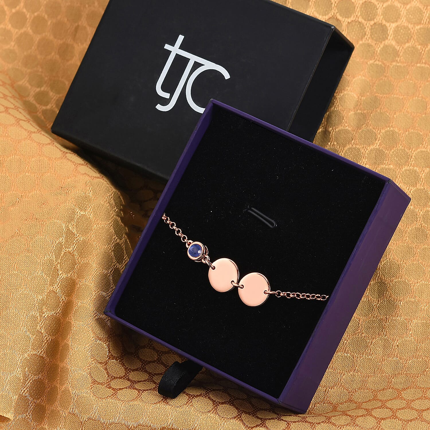 Masoala Sapphire (FF) Bracelet (Size 6 with Extender) in Rose Gold Overlay Sterling Silver