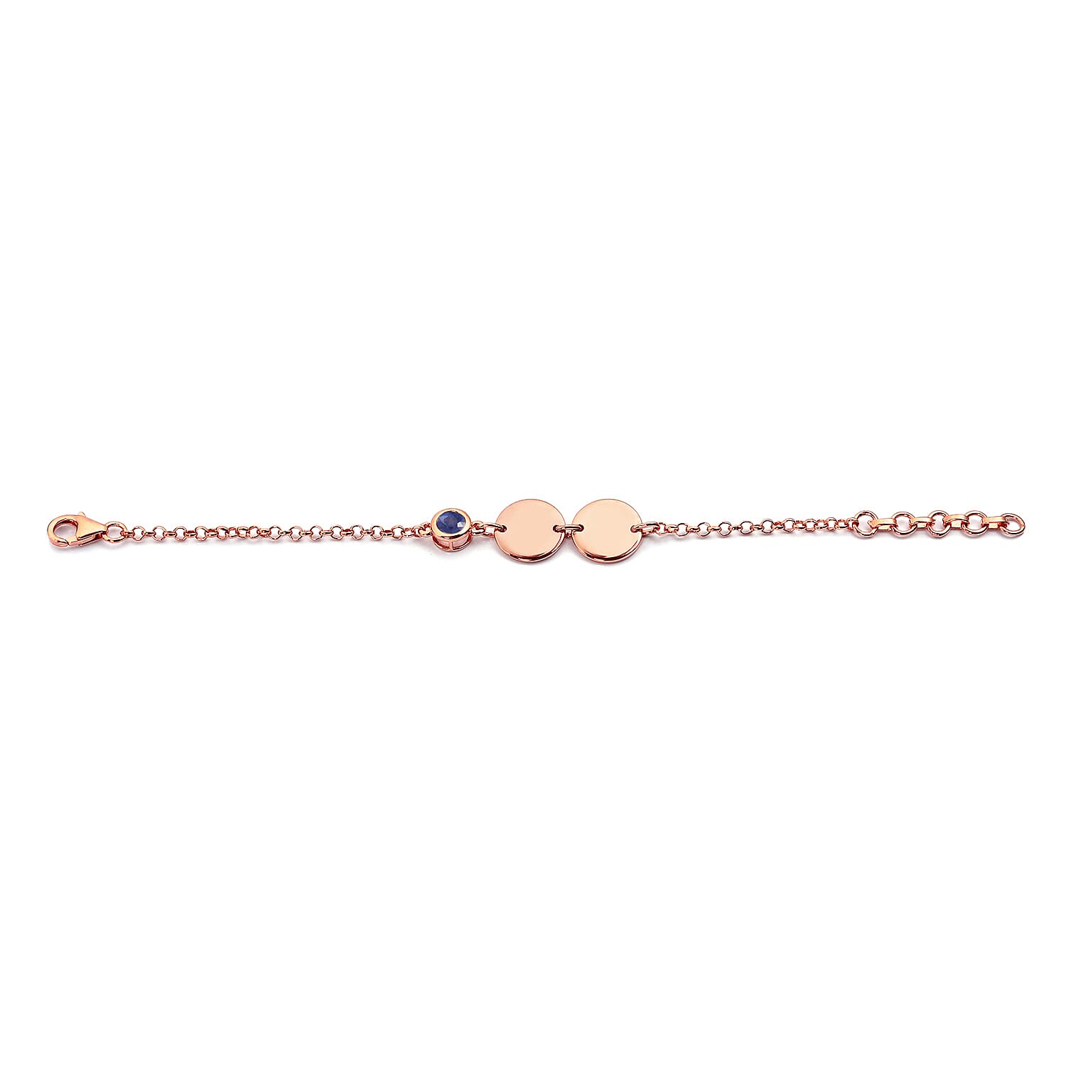 Masoala Sapphire (FF) Bracelet (Size 6 with Extender) in Rose Gold Overlay Sterling Silver