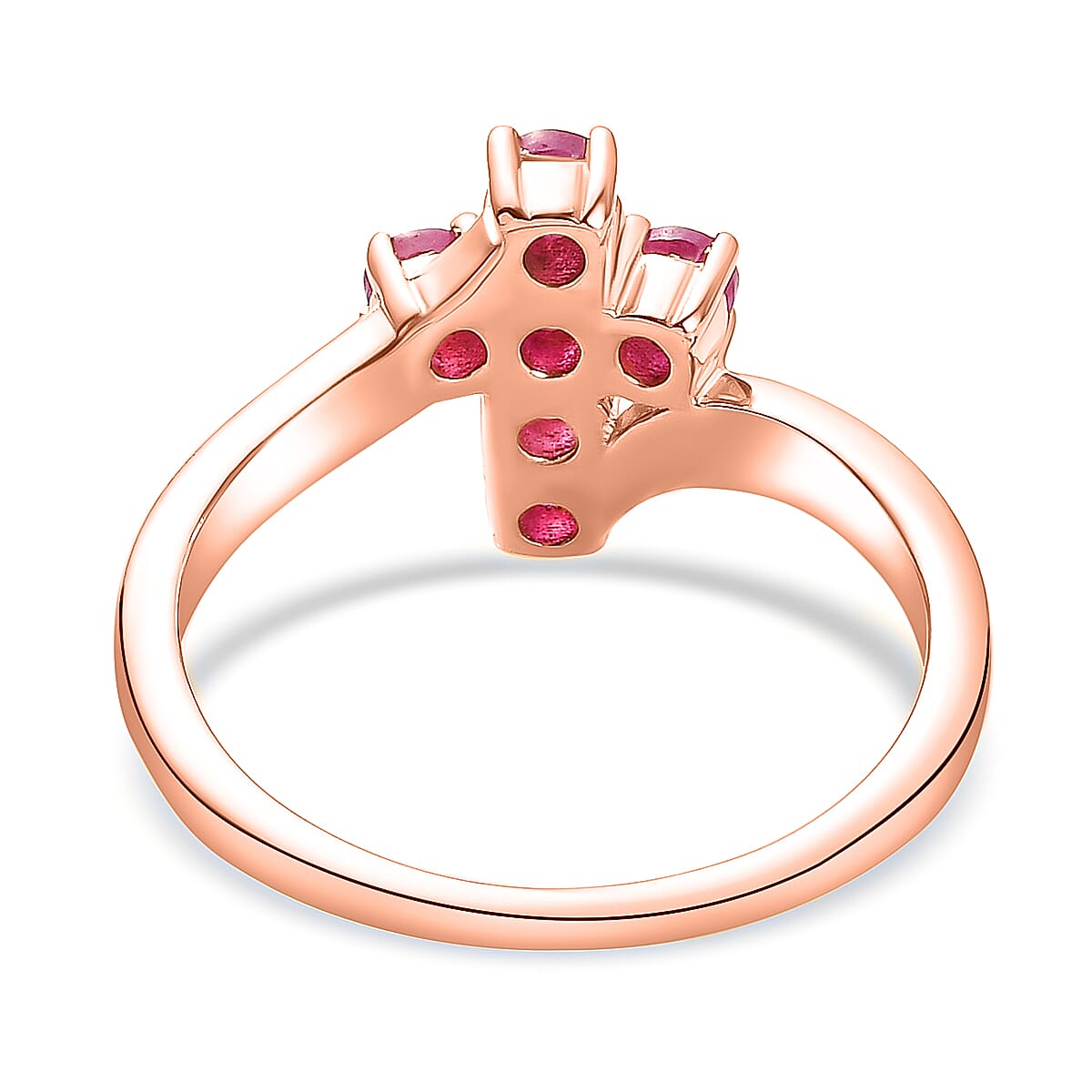 African Ruby Cross Ring in Sterling Silver