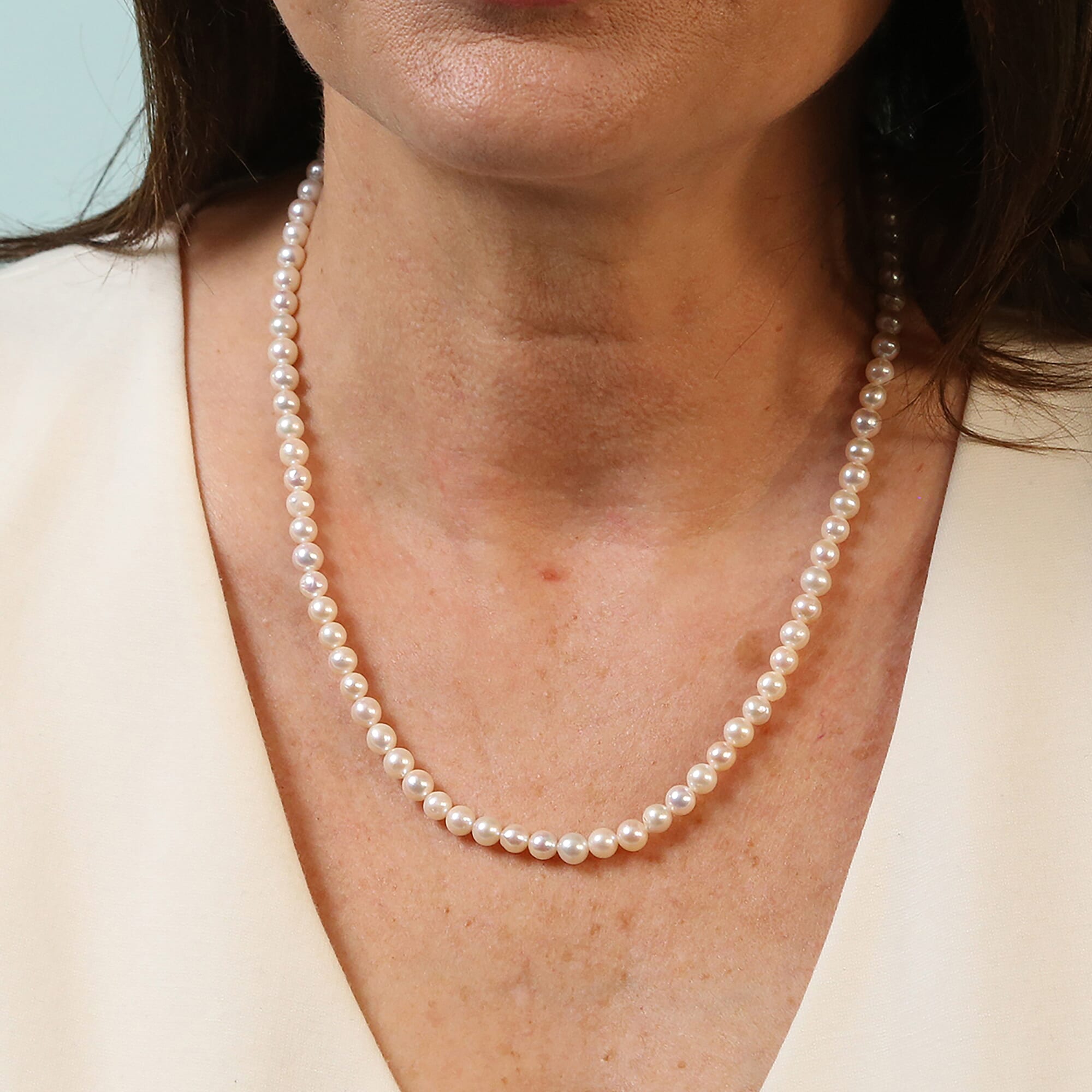 TJC Launch-Lunar Pearl Necklace (Size 20) in Yellow Gold Overlay Sterling Silver