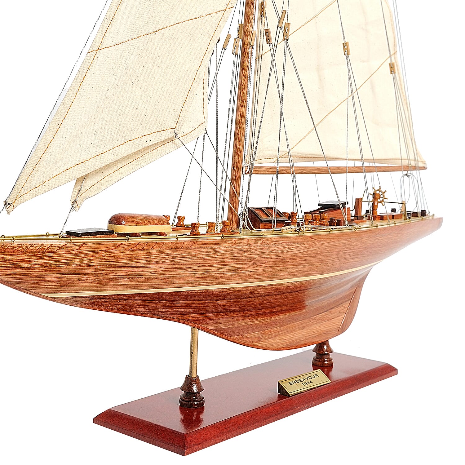 Decorative The Endeavour 1934 Sailboat Model in Red Cedar (Size 61x12.7x78.7 cm)