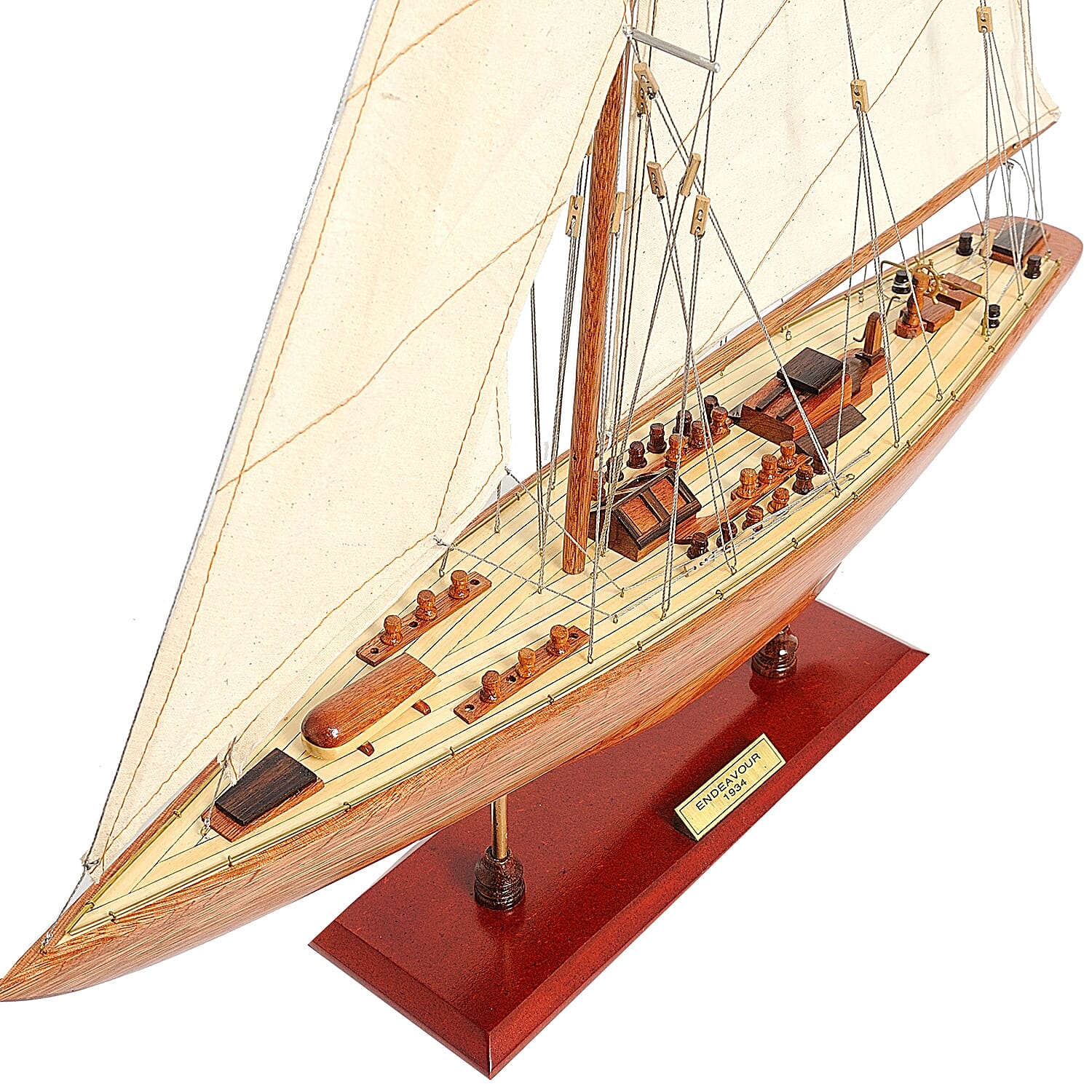 Decorative The Endeavour 1934 Sailboat Model in Red Cedar (Size 61x12.7x78.7 cm)