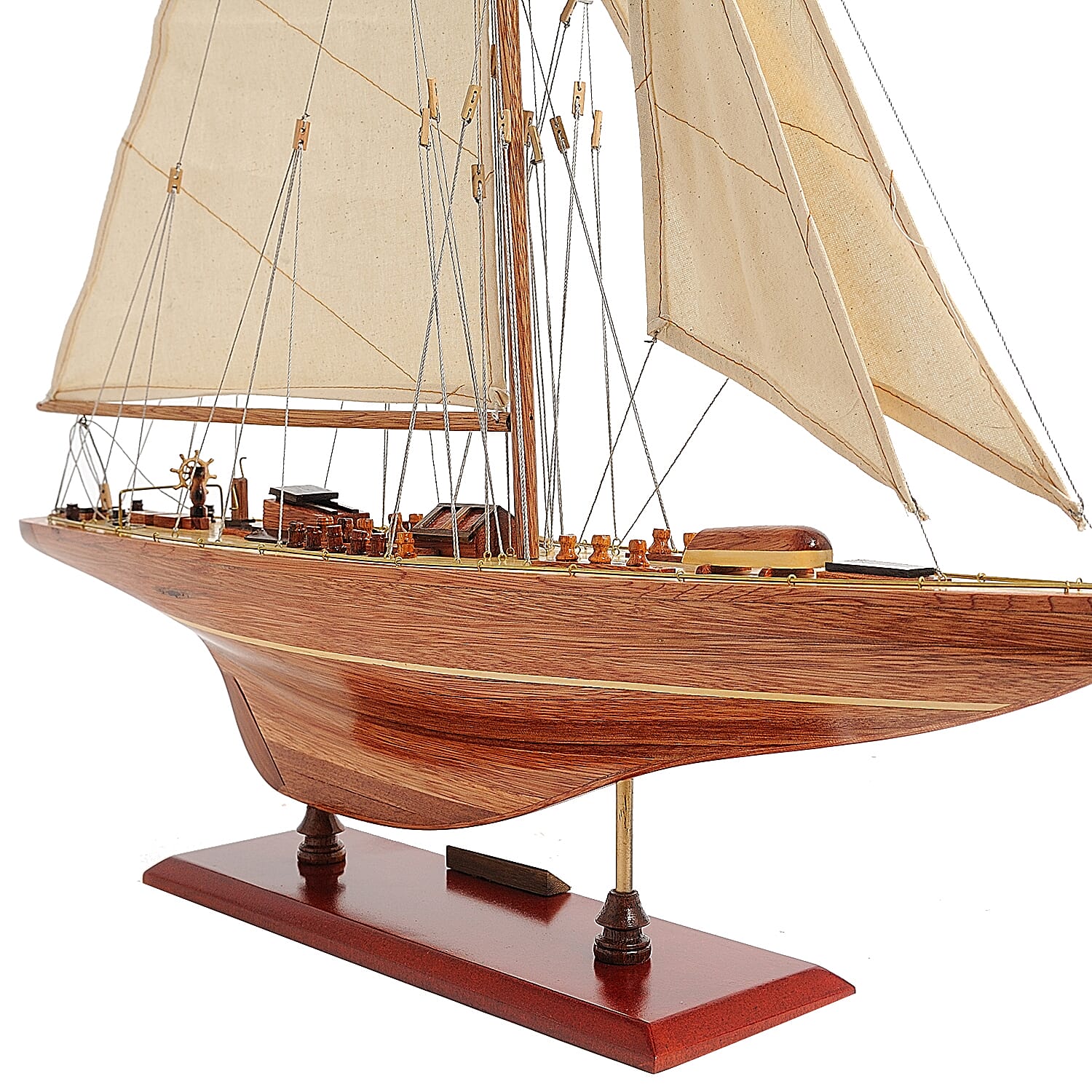 Decorative The Endeavour 1934 Sailboat Model in Red Cedar (Size 61x12.7x78.7 cm)