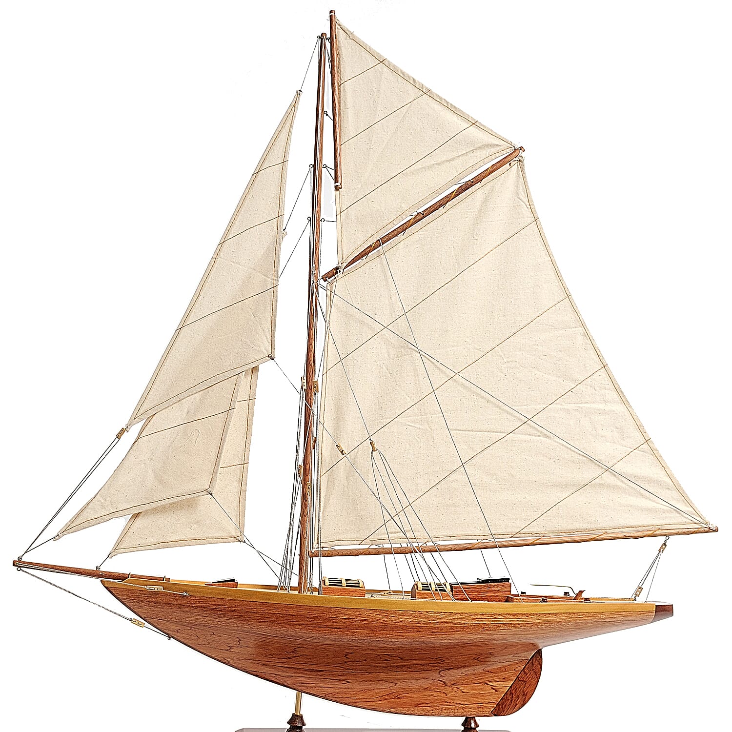 Decorative Pen Duick 1898 Boat Model in Red Cedar (Size 72.4x12.7x80 cm)