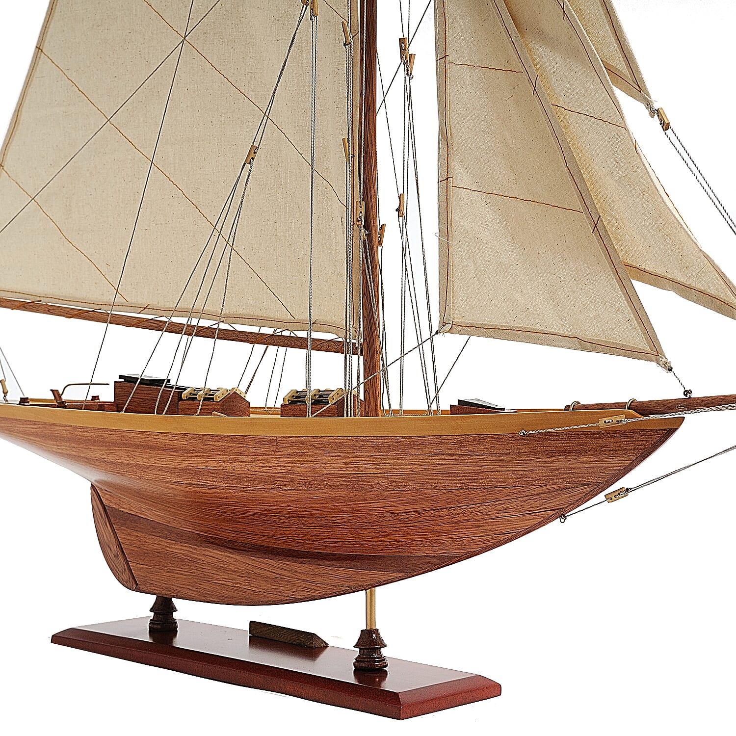 Decorative Pen Duick 1898 Boat Model in Red Cedar (Size 72.4x12.7x80 cm)