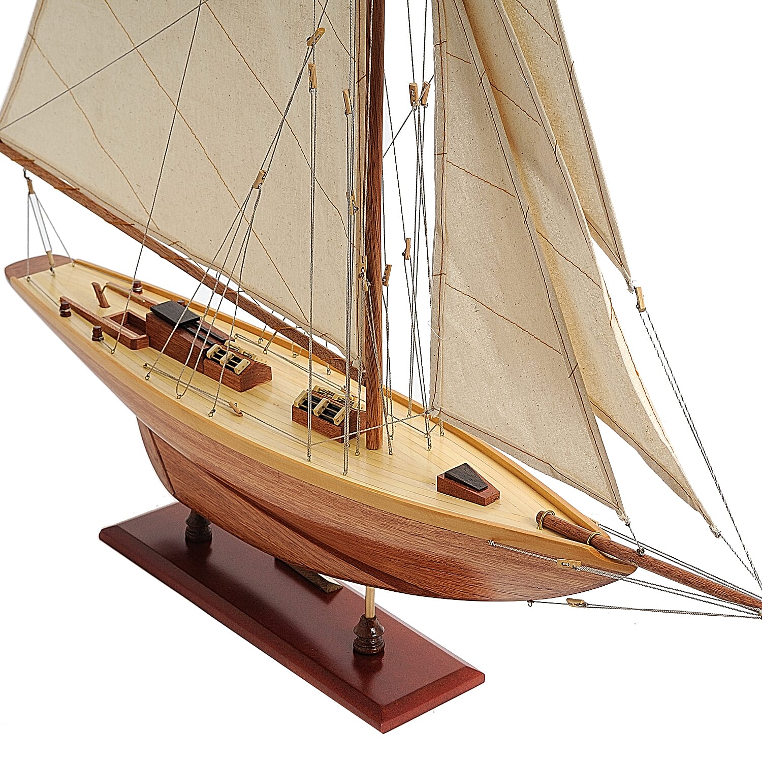 Decorative Pen Duick 1898 Boat Model in Red Cedar (Size 72.4x12.7x80 cm)