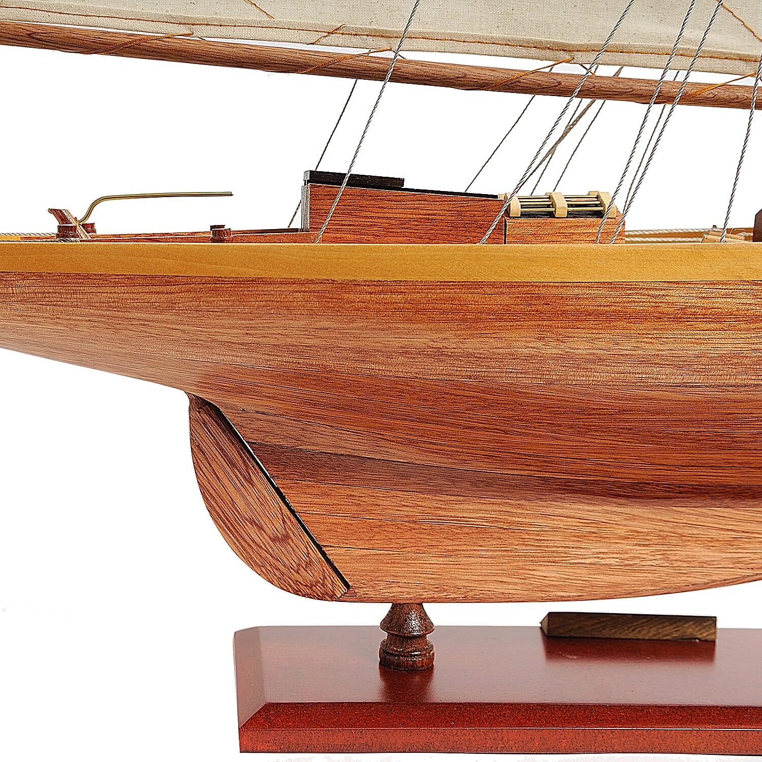 Decorative Pen Duick 1898 Boat Model in Red Cedar (Size 72.4x12.7x80 cm)