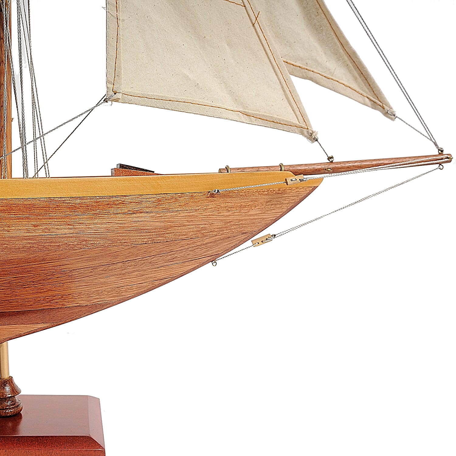 Decorative Pen Duick 1898 Boat Model in Red Cedar (Size 72.4x12.7x80 cm)