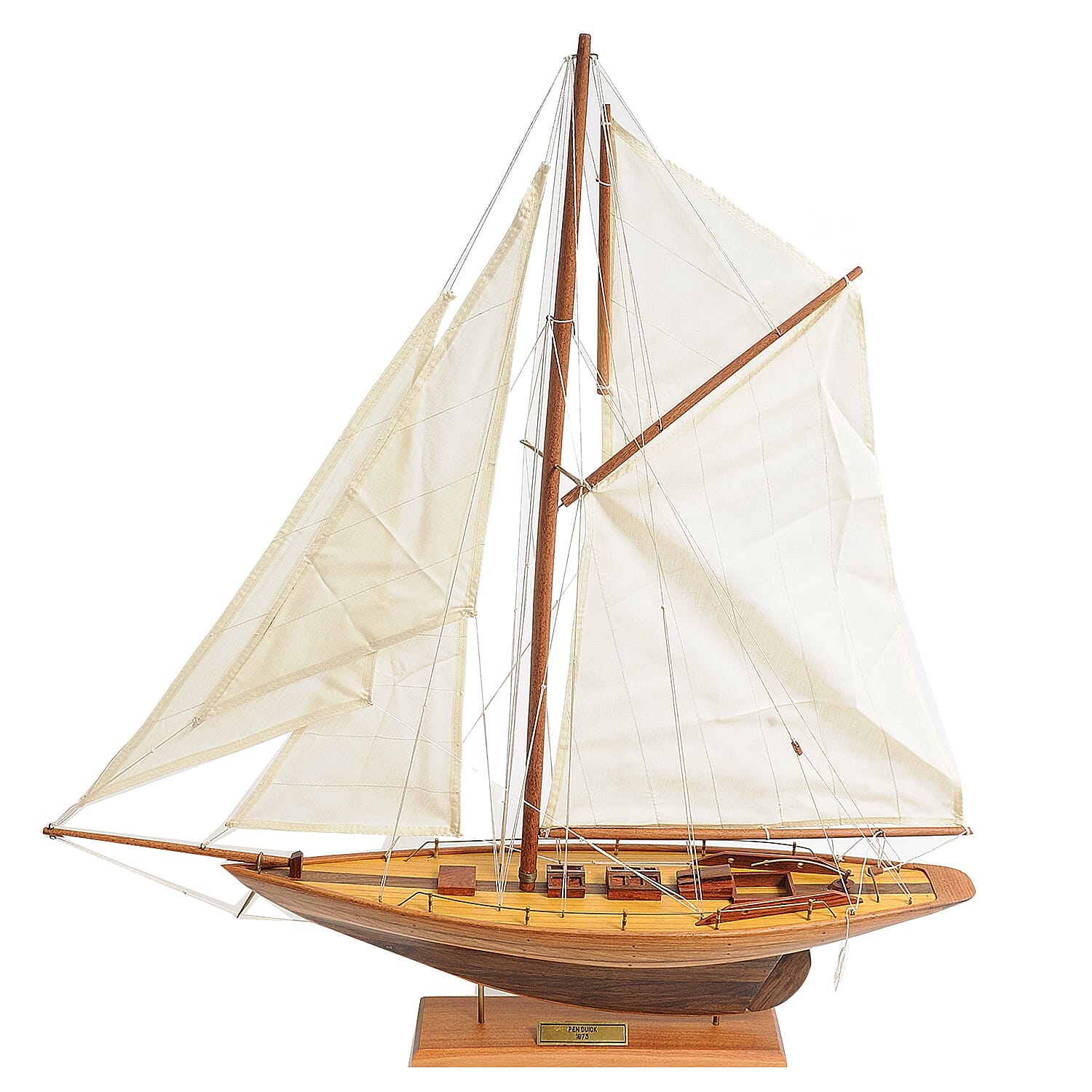 Decorative Wooden Pen Duick 1898 Boat Model (Size 61x11x75 cm)