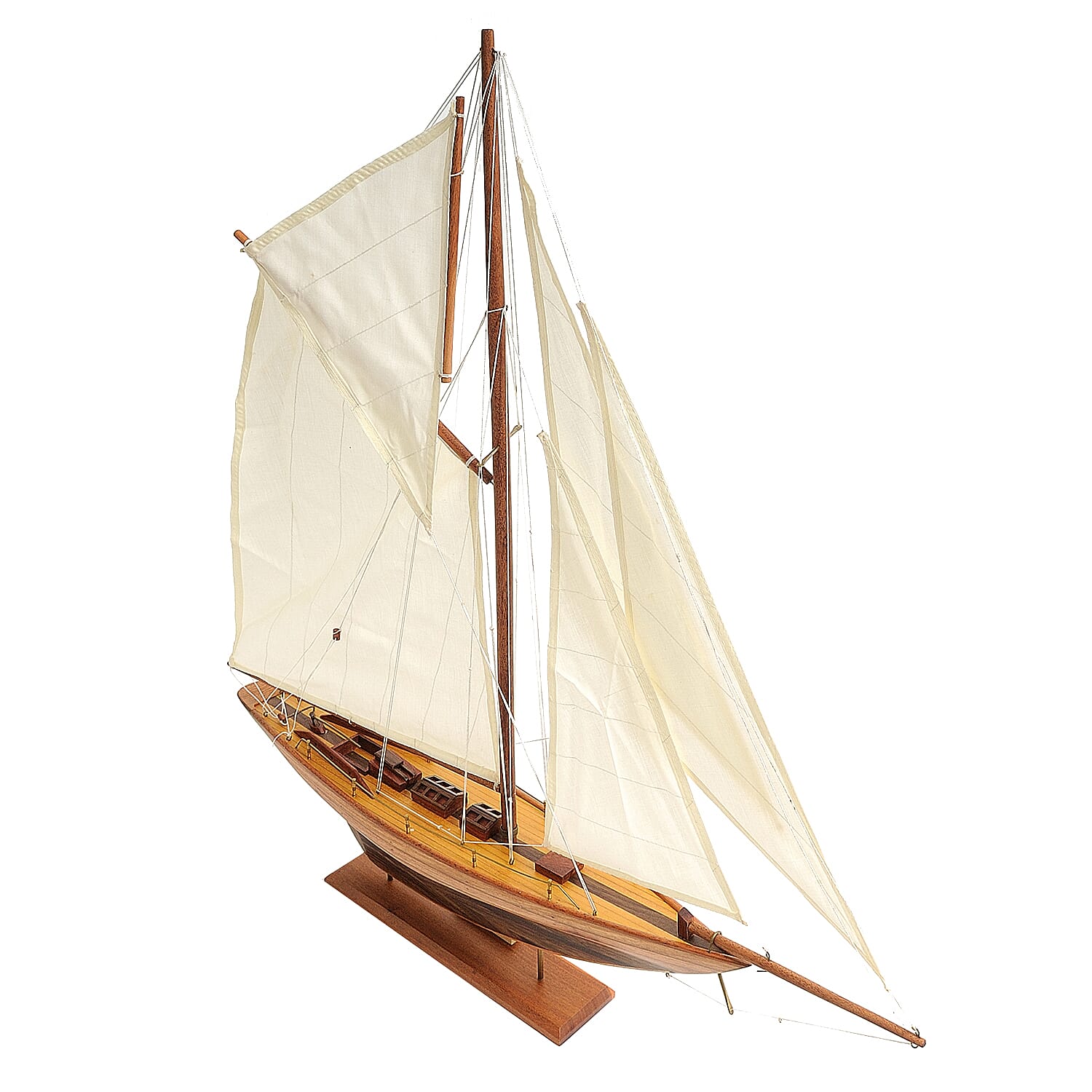 Decorative Wooden Pen Duick 1898 Boat Model (Size 61x11x75 cm)