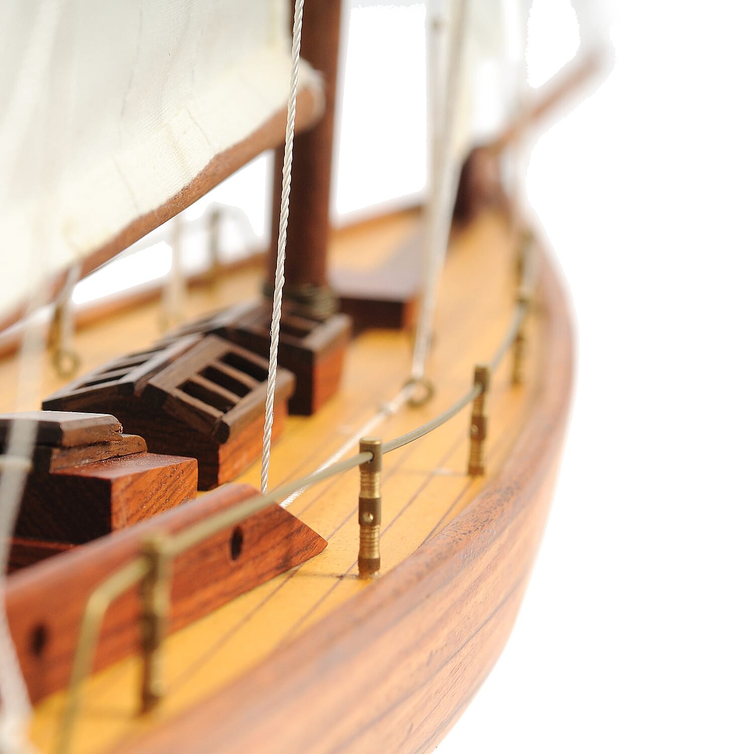 Decorative Wooden Pen Duick 1898 Boat Model (Size 61x11x75 cm)