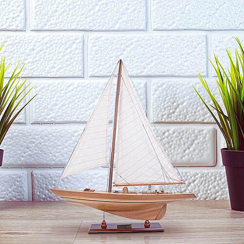 Decorative Wooden Columbia 1958 Yacht Model  (Size 61x13x79 Cm)