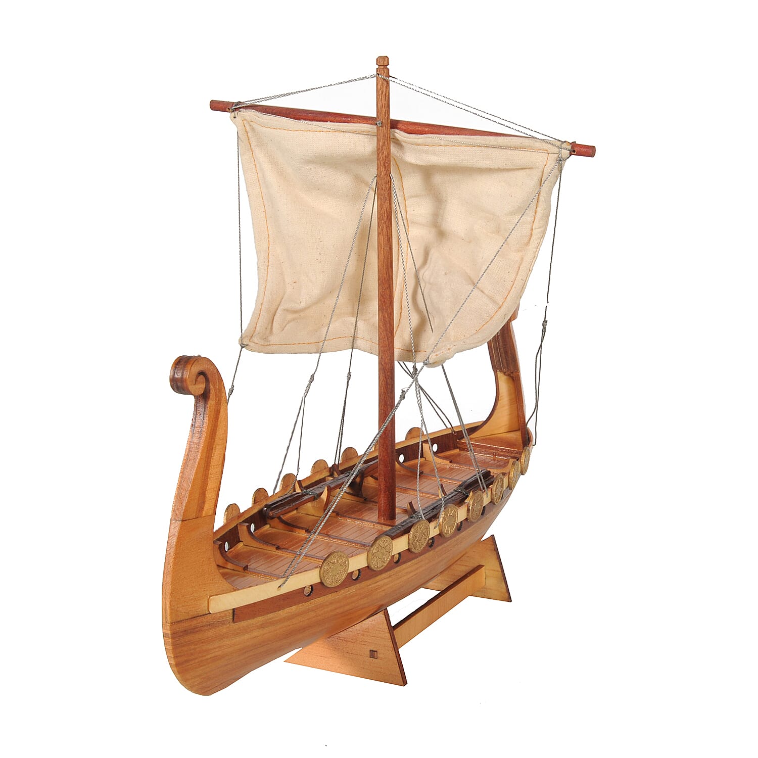 Decorative Wooden Drakkar Viking Long Boat Model  (Size 30x8.5x25cm)