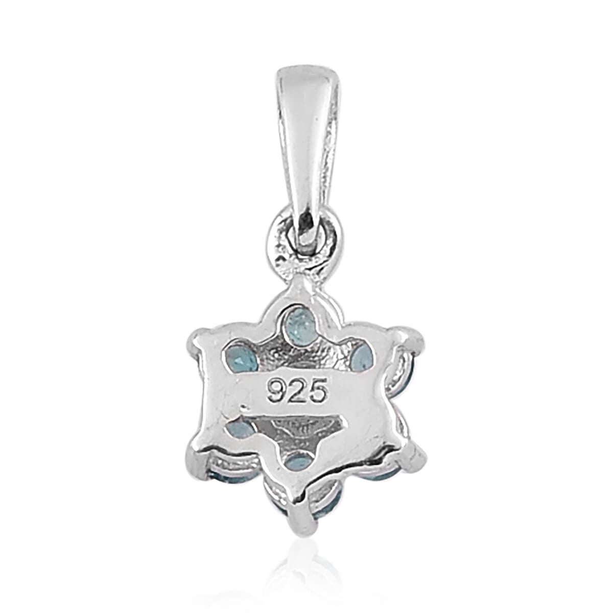2 Piece Set -  Grandidierite Floral Stud Earrings (with Push Back) and Floral Pendant in Platinum Overlay Sterling Silver 1.00 Ct.