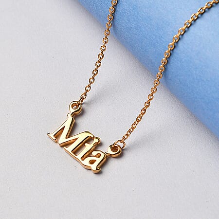 Name Necklace Size 18 with 2 inch Extender in 14K Gold Plated Sterling Silver Name Necklace Size 18 with 2 inch Extender in 14K Gold Plated Sterling Silver