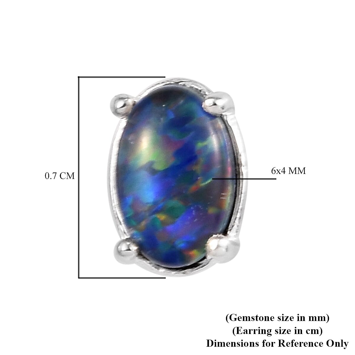 One Time Deal- Australian Boulder Opal Solitaire Stud Earrings (with Push Back) in Sterling Silver