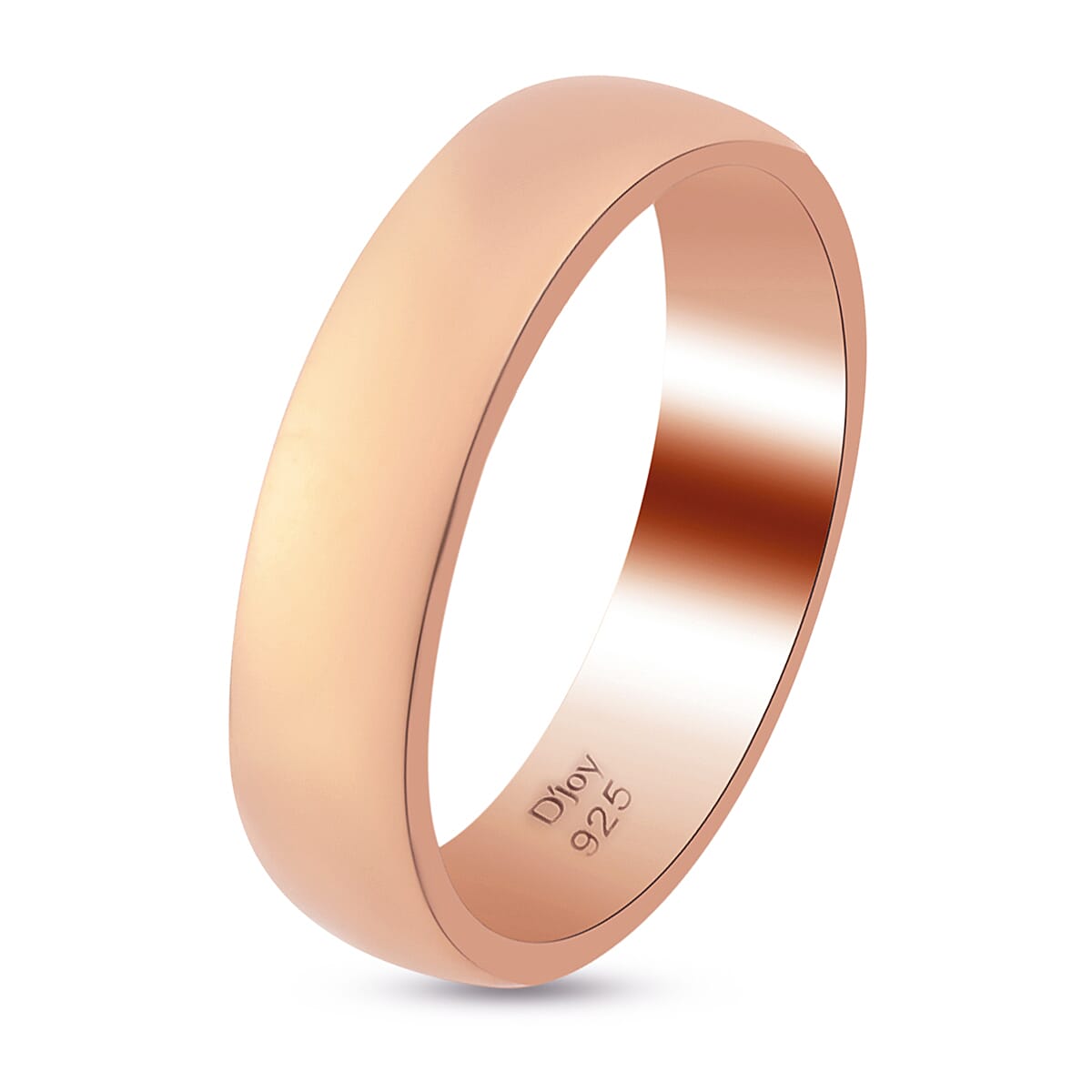 Rose Gold Overlay Sterling Silver Band Ring